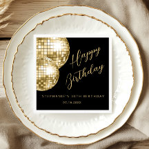 Festa de aniversário Adulta de Bola Disco Dourada