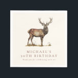 Guardanapo De Papel Festa de Aniversário Adulto Caça ao Veado Elegante<br><div class="desc">Guardanapo de Cocktail para Festa de Aniversário Adulto Caça ao Veado Elegante Rústico Sofisticado País</div>