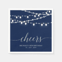 Festa de Aniversário Adulto Luzes Elegantes Azul M