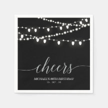 Festa de Aniversário Adulto Luzes Elegantes Preto 