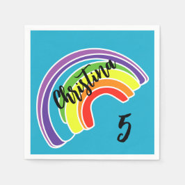 Guardanapo De Papel Festa de aniversário Arco-Íris de Cinco Anos
