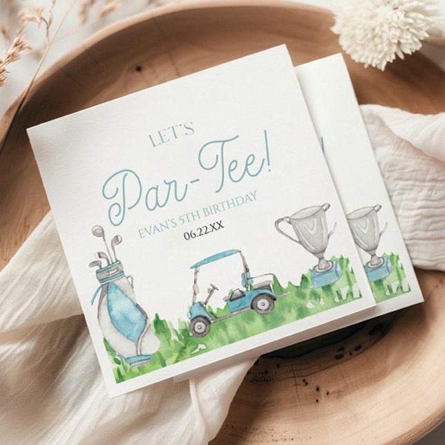 Guardanapo De Papel Festa de aniversário Azul De Golfe Par-Tee De vamo (Criador carregado)