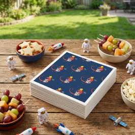 Guardanapo De Papel Festa de aniversário Azul do Astronauta Espacial E