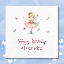 Guardanapo De Papel Festa de aniversário bonito de Ballerina