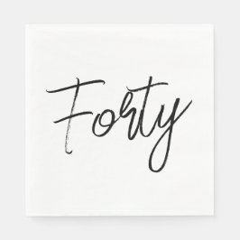 Guardanapo De Papel Festa de aniversário Branca e Negra Moderna