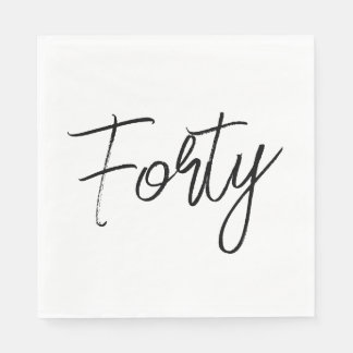 Guardanapo De Papel Festa de aniversário Branca e Negra Moderna