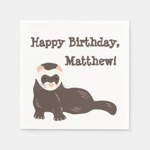 Guardanapo De Papel Festa de aniversário Brown Ferret Personalizada