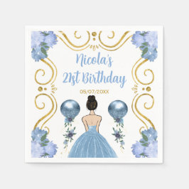 Guardanapo De Papel Festa de aniversário Brown Hair Princess em Dusty 