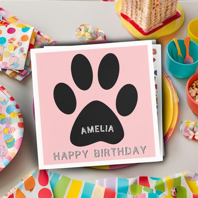 Guardanapo De Papel Festa de aniversário Cinzenta Rosa Imprimida (Criador carregado)