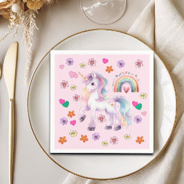 Guardanapo De Papel Festa de aniversário Colorida das Flores do Arco-Í