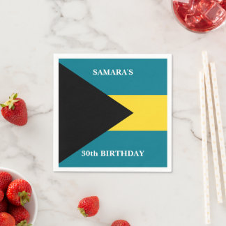 Guardanapo De Papel Festa de Aniversário com Bandeira das Bahamas