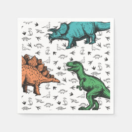 Guardanapo De Papel Festa de Aniversário com Dinossauros Batendo Pés, 