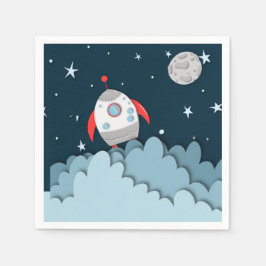Guardanapo De Papel Festa de Aniversário com Foguete Espacial