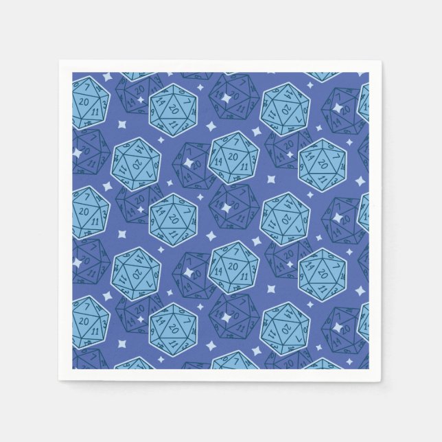 Guardanapo De Papel Festa de aniversário D&D Papel Azul D20 Papel Secu (Frente)
