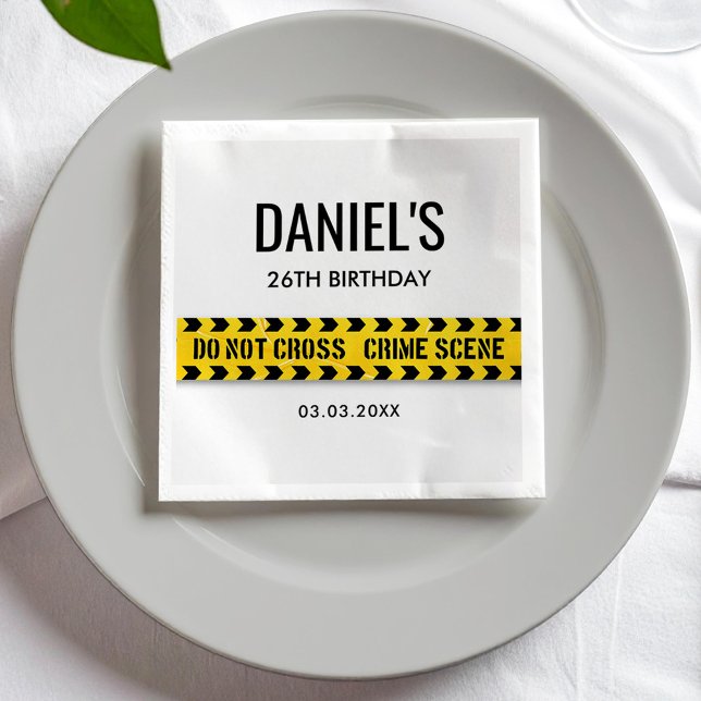 Guardanapo De Papel Festa de aniversário da cena do crime com fita pol (Criador carregado)