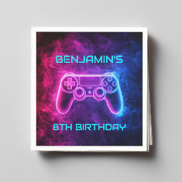 Guardanapo De Papel Festa de aniversário da controladora de jogos para