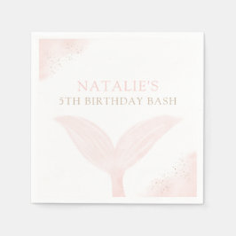 Guardanapo De Papel Festa de Aniversário da Menina Sereia Rosa