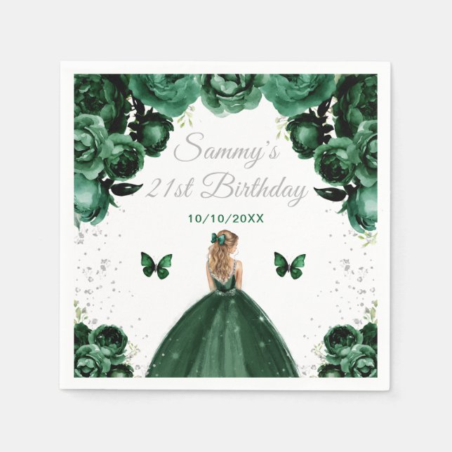 Guardanapo De Papel Festa de aniversário da Princesa de Cabelo Louro V (Frente)