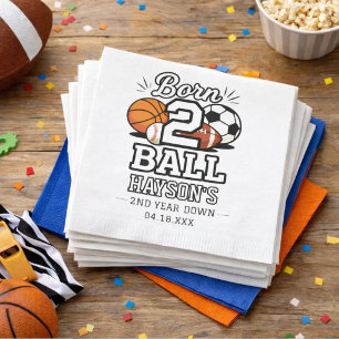 Guardanapo De Papel Festa de Aniversário de 2 Anos Tema Esportes Nasci