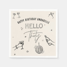 Guardanapo De Papel festa de aniversário de 30 anos com puxador de mão