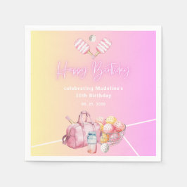 Guardanapo De Papel Festa de aniversário de 30 anos de Batebol Rosa