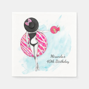 Guardanapo De Papel Festa de aniversário de 40 anos de Piscina RetroNa
