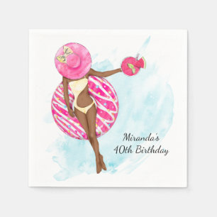 Guardanapo De Papel Festa de aniversário de 40 anos de Piscina RetroNa