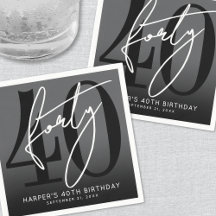 Festa de Aniversário de 40 Anos Preta Moderna