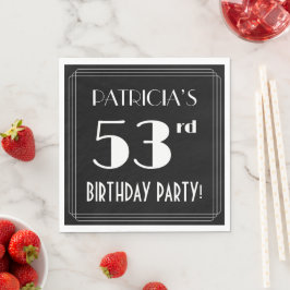 Guardanapo De Papel Festa de Aniversário de 53 anos com Nome Personali