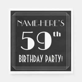 Guardanapo De Papel Festa de Aniversário de 59 anos com Nome Personali