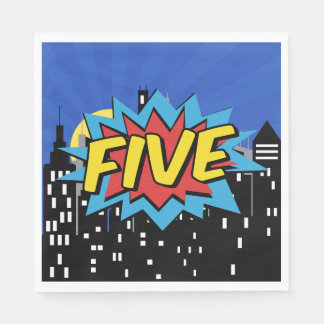 Guardanapo De Papel Festa de aniversário de 5 da Bolha de Discurso de