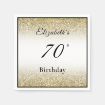 Festa de Aniversário de 70 Anos Preta e Dourada Mo