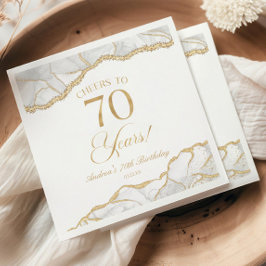 Guardanapo De Papel Festa de aniversário de 70 de Agate Dourado Elegan