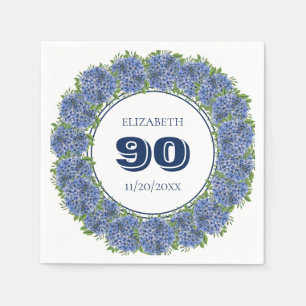 Guardanapo De Papel Festa de Aniversário de 90 Anos Elegantes Hortênsi