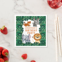 Festa de Aniversário de Animais da Selva Fofos
