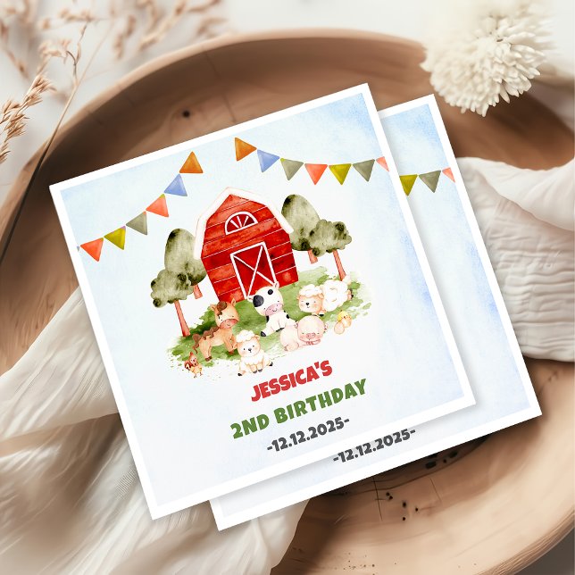 Guardanapo De Papel Festa de aniversário de animais de criação (Criador carregado)