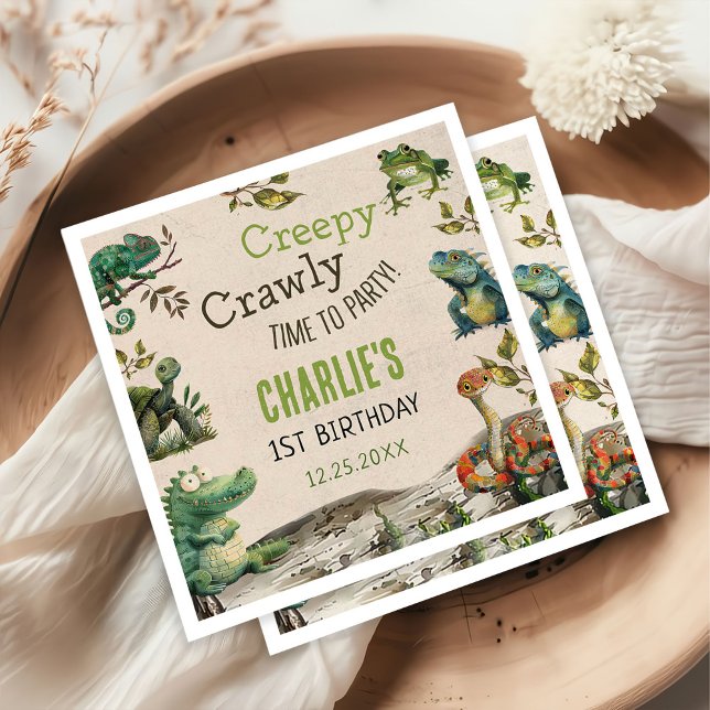 Guardanapo De Papel Festa de aniversário de Apresentação de Répteis (Criador carregado)