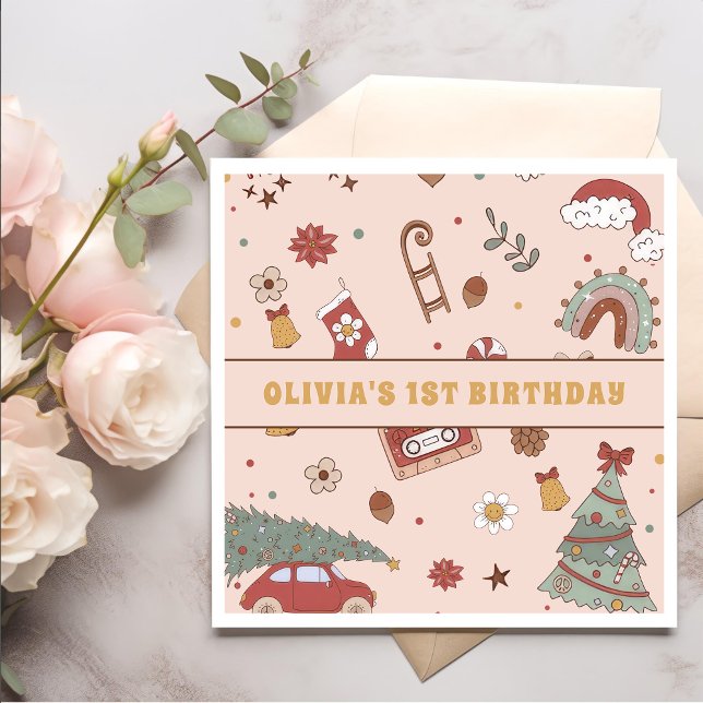 Guardanapo De Papel Festa de aniversário de Árvore de Natal do Rainbow (Criador carregado)