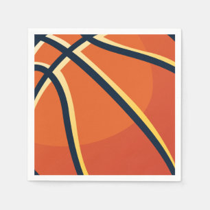 Guardanapo De Papel Festa de Aniversário de Basquete Laranja Esportivo