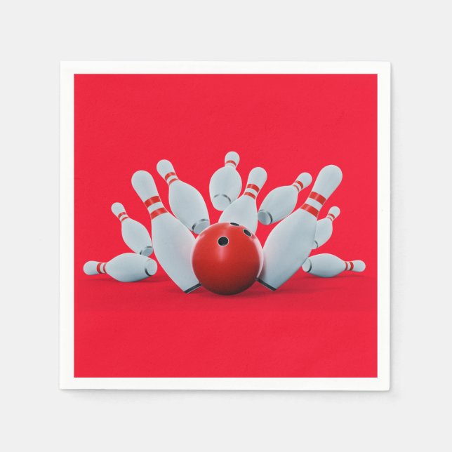 Guardanapo De Papel festa de aniversário de boliches de boliches (Frente)