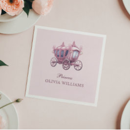 Guardanapo De Papel Festa de aniversário de Carruagem da Princesa Rosa