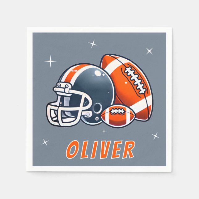 Guardanapo De Papel Festa de aniversário de Cartoons de Futebol Ball H (Frente)