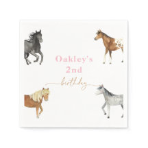 Festa de aniversário de Cavalo de Garota Napkins