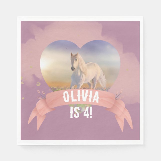Guardanapo De Papel Festa de aniversário de cavalos (Frente)
