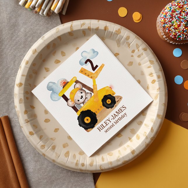 Guardanapo De Papel Festa de aniversário de construção (Get ready to dig in and celebrate with our 'Under Construction' Birthday party napkins.)