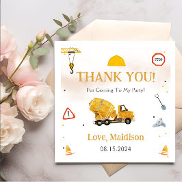 Guardanapo De Papel Festa de aniversário de Construção Obrigado