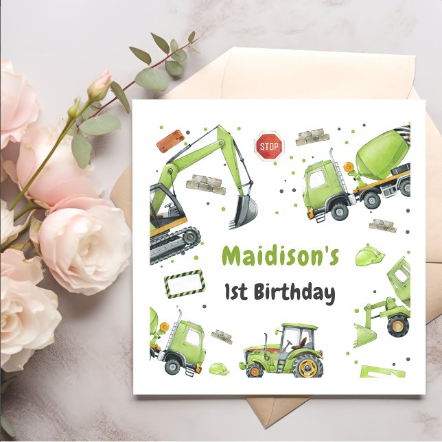 Guardanapo De Papel Festa de aniversário de Construção Obrigado (Criador carregado)