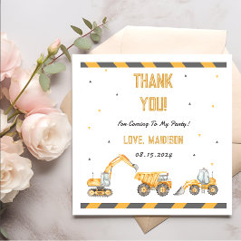 Guardanapo De Papel Festa de aniversário de Construção Obrigado