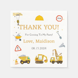 Guardanapo De Papel Festa de aniversário De Construção Obrigado Napkin