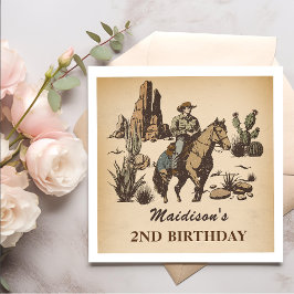 Guardanapo De Papel Festa de aniversário de cowboy ocidental Napkins